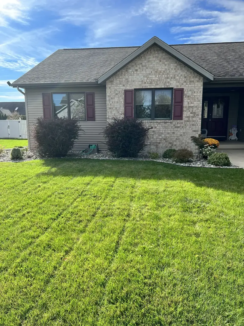 Mid-Michigan home with dark-framed replacement windows